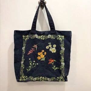 Agua Bendita x Target Navy Floral Cotton Tote Bag - Limited Edition